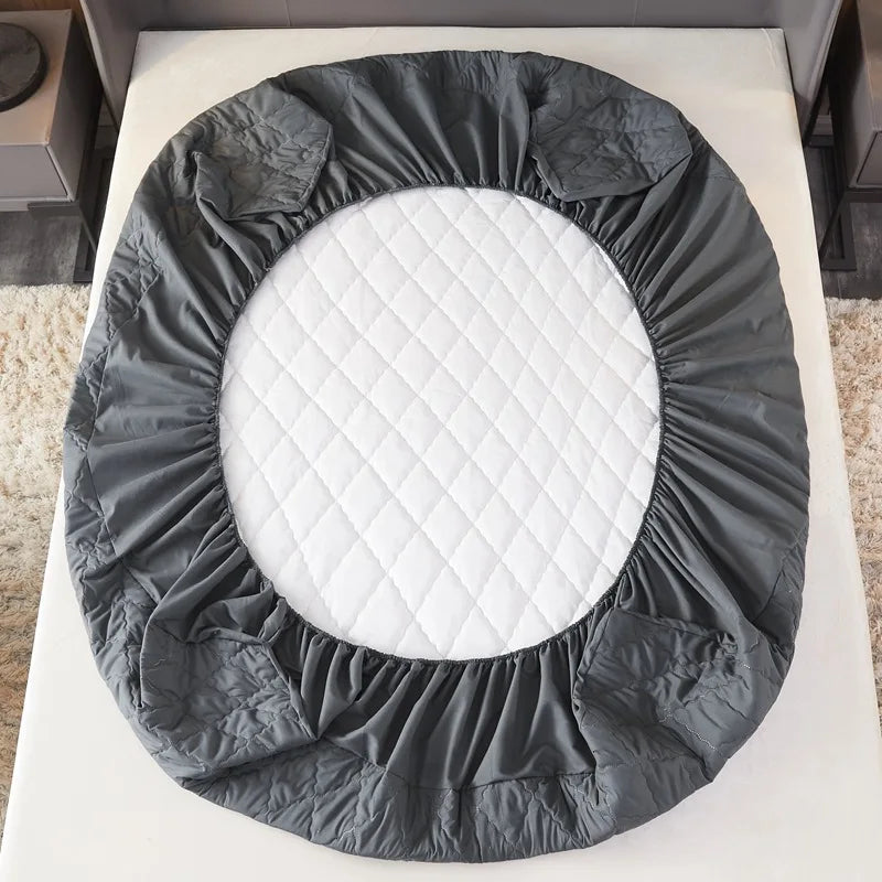 Waterproof Bed Mattress Protector Breathable and Noiseless Fitted Cover in Mahjong Mat Form