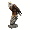 Hot Sale Lifelike Eagle Resin Sculpture with Rock Base Hand-Carved Feather Details for Home Office Garden Decor Bird Statue