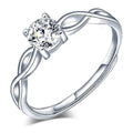 5925 Silver Ring CZ Diamond Wedding Rings Women Index Finger