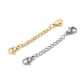 Removable Necklace Bracelet Extender Chain Stainless Steel 7cm Lobster Clasps Extension Chain for DIY Jewelry Making