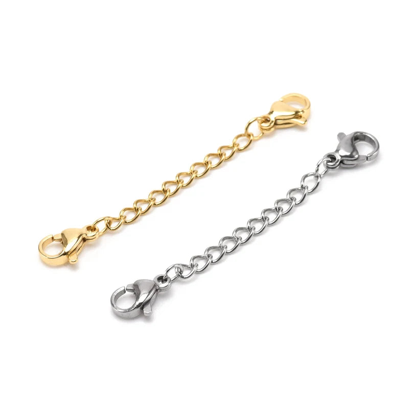 Removable Necklace Bracelet Extender Chain Stainless Steel 7cm Lobster Clasps Extension Chain for DIY Jewelry Making