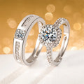 Sparkling Princess Square Bag Couple Ring Men Women Zircon Diamond Four Claw Pair Ring Fashion Trend Classic Row Open Ring