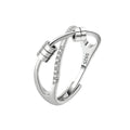 Unique Cross Design Adjustable Size 925 Sterling Silver Relief Fidget Anti Anxiety Ring Jewelry Rings for Women