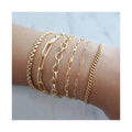2024 Custom Women Simple Stainless Steel 18k Gold Filled Link Chain Layered BraceletRectangle Paper Clip Chain Bracelets