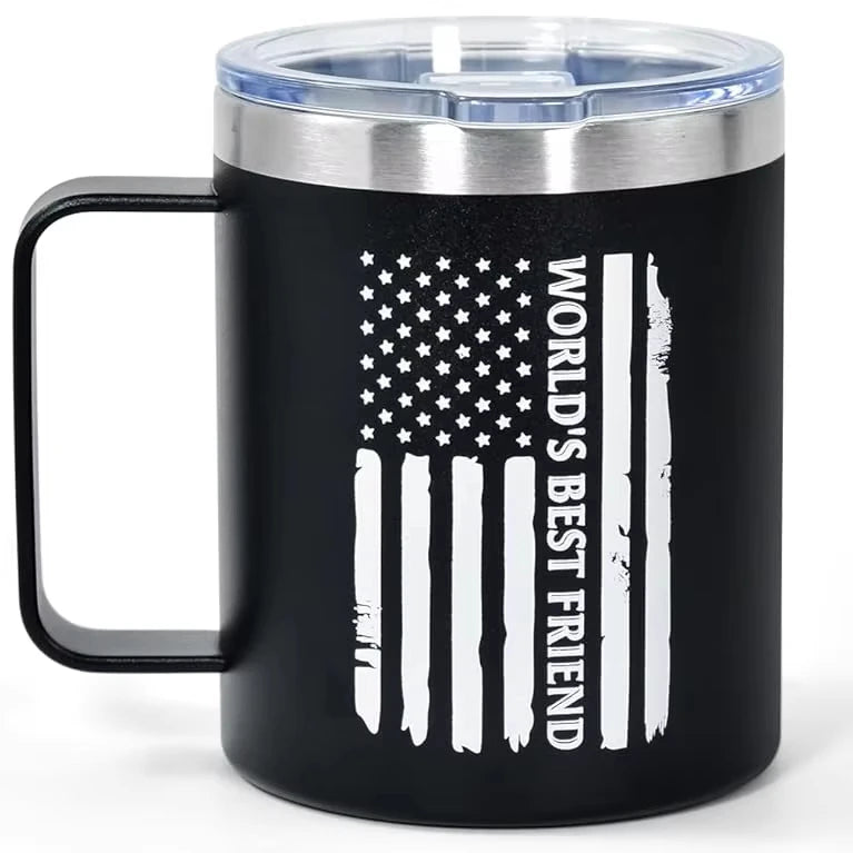 12oz/16oz Vacuum Tumbler Camping Water Cup Stainless Steel Coffee Mug with Handle