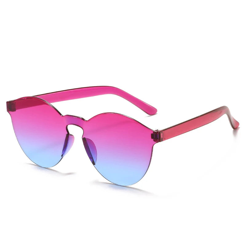 2024 Newest Fashion Jelly Classic Rimless Candy Color Sunglasses Women Men Eyewear Shade Sun Glasses Wholesale Custom Goggles