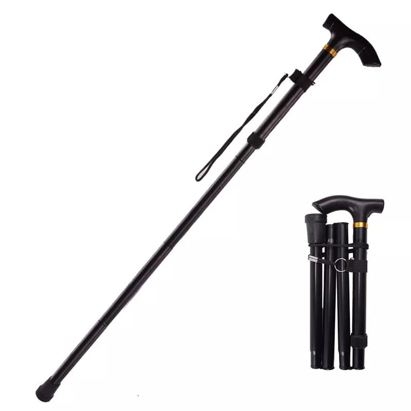 Folding Men Aluminum Alloy Two 5 Speed Telescopic Climbing Canes Trekking Hiking Walking Sticks