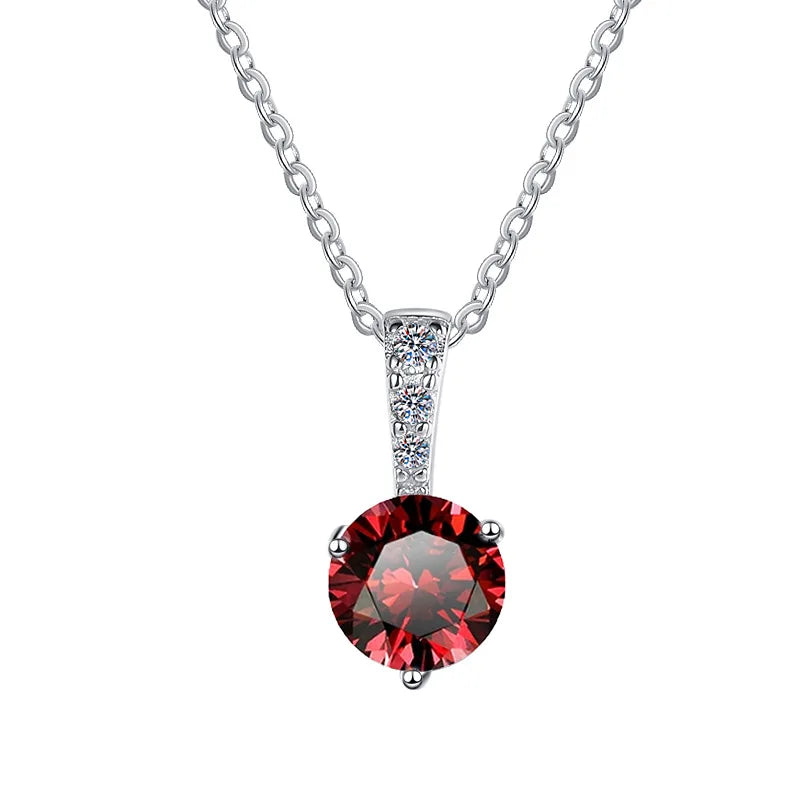 Light Luxury 1Carat Moissanite Diamond Women Necklace Fine Jewelry S925 Sterling Silver Classic Bull Head Moissanite Necklace