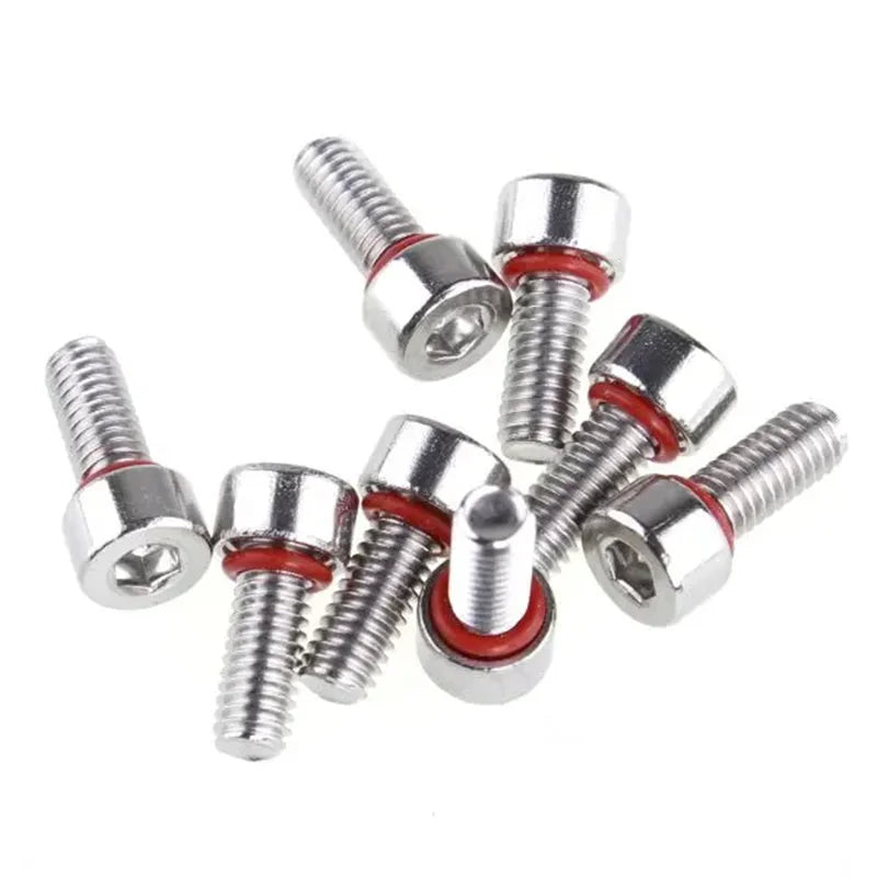 Hexagon Socket Cheese Cap Head Screw Stainless Steel 304 Sealing Screw Waterproof Screw With Rubber Washer Red Seal Ring