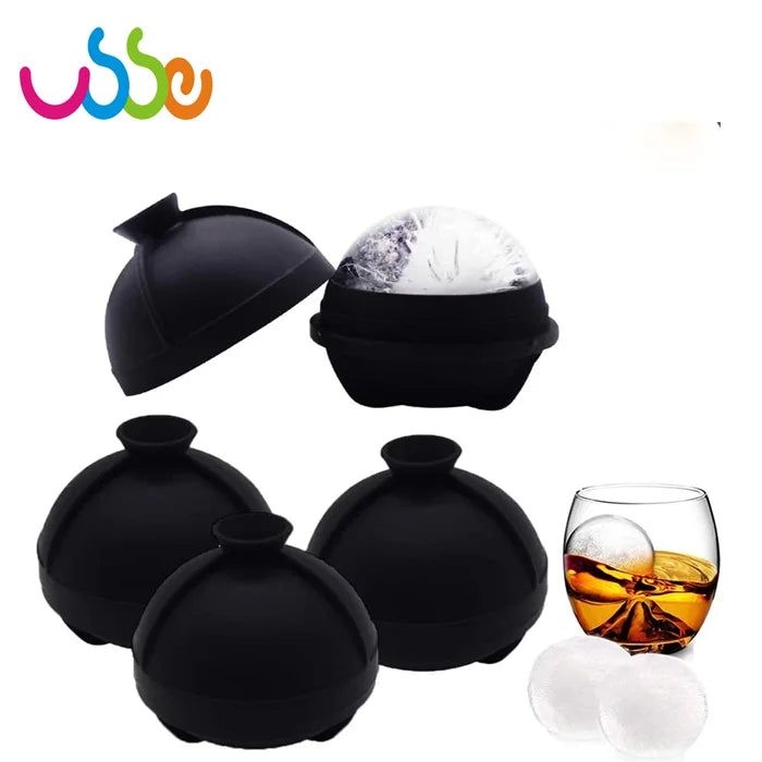 Round Ice Cube Mold BPA Free Food Grade Silicone Ice Sphere Maker for Whiskey Cocktails