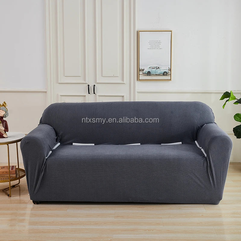 New Arrival Elastic Stretch Three-Seat Sofa Cover Slipcover Geometrical Embossed Polyester Spandex for Living Room for Sofas