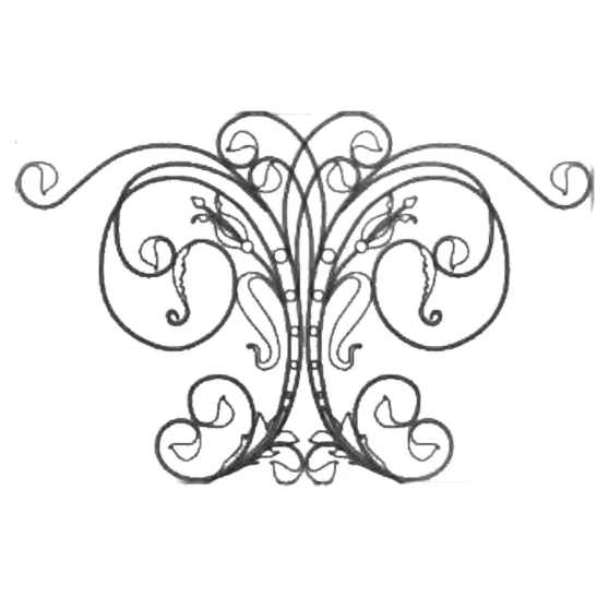 Ornamental Wrought Iron Components Elements Forged Metal Parts Railing Infill Panels for Gate Fence Panels