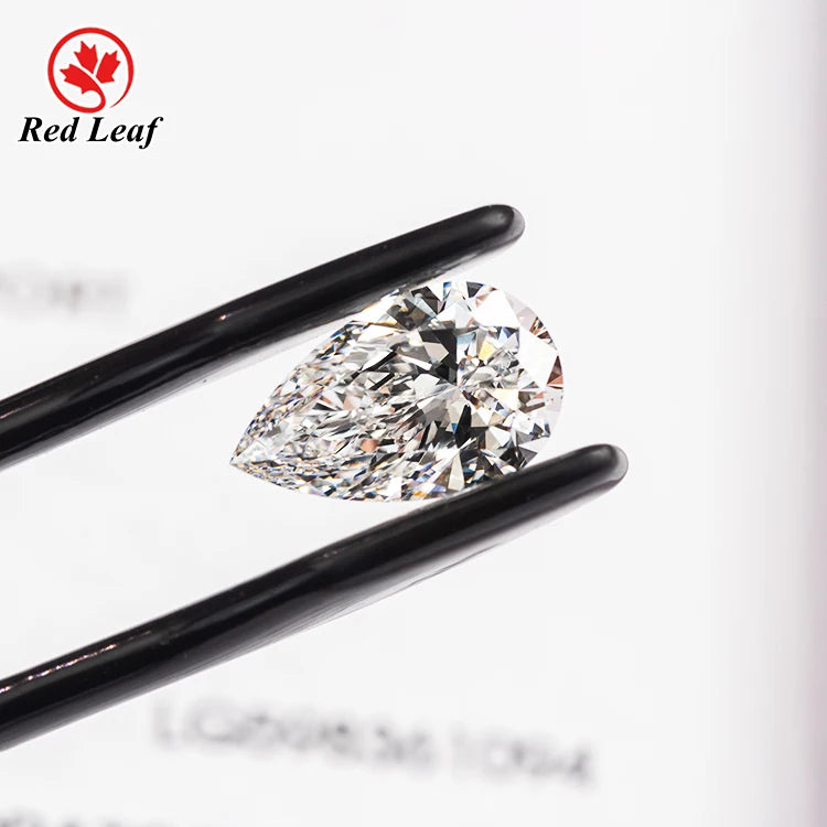 Redleaf Grand Carat IGI  Certified CVD Lab Grown 10CT-13CT Pear Cut Loose Diamonds VS VVS Clarity Pen Test Passed