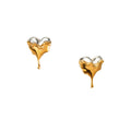 Dainty Stainless Earrings Love Heart Shape Anti Tarnish Earrings Melting Heart Gold and Silver Two Tone Earrings for Women