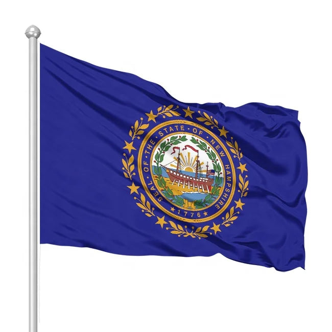 Wholesale Customized 100% Polyester Padded Handheld New Hampshire Flag Banner