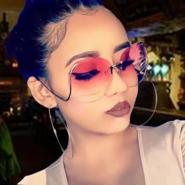 New Fashion Luxury  Round Lens Colorful Circle  Sunglasses Women Ladies Shade Sunglasses