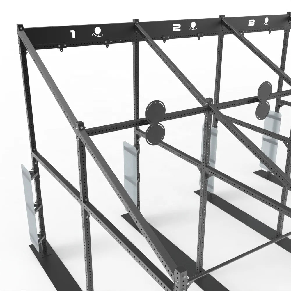Commercial Functional Trainer Wall Mount Multi Gym Squat Rack Power Cage Pull Bar Sunshine SSFR7008 Steel Tube Q235 Custom Logo