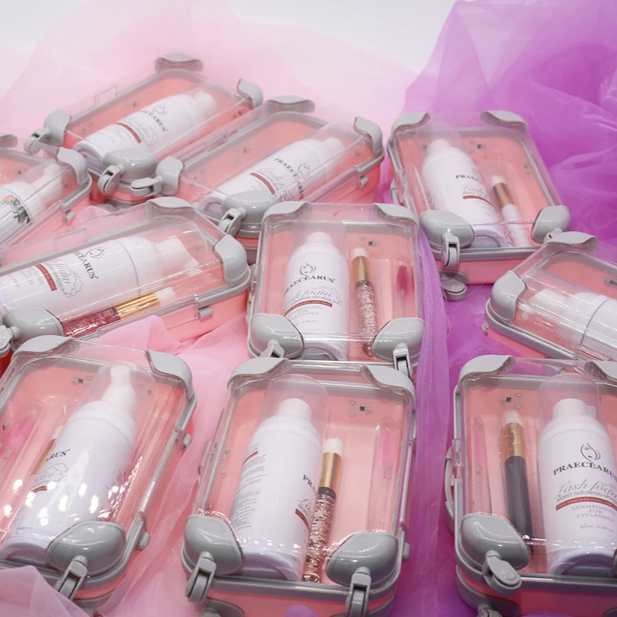 Private Label Lash Extension Foam Cleanser with Eye Lash Wash Shampoo and Brushes Custom Eyelashes & Tools