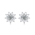New Arrival Sterling Silver 925 Snowflake Earrings for Women Fashion Romantic Stud Earrings Inlaid Moissanite Wedding Jewelry