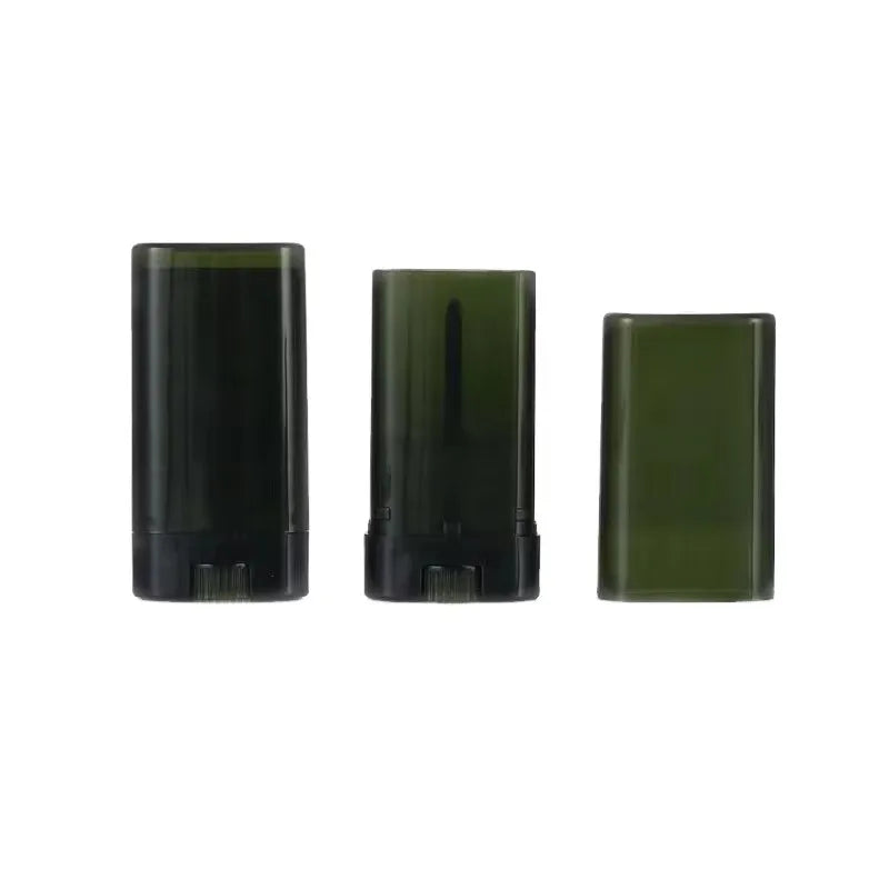 Sunscreen Stick Matte Black White Clear Twist up  Empty Plastic Deodorant Stick Container Oval 15ml Plastic Deodorant Tube