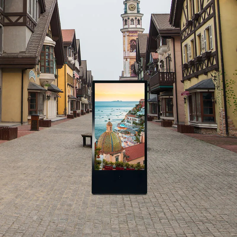 Portable Outdoor Digital Signage 43" Lcd Screen Outdoor Digital Signage on Wheels Battery Powered Outdoor Digital Signage