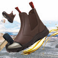 CE Waterproof Anti Puncture Breathable Leather Safety Steel Toe Work Boots Protective Non slip High Cut Hiking Shoes for Men