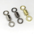 1/0-6/0 1-12# Heavy Duty 3-Way Fishing Swivel Snap Hook Snaps Swivel Barrel Bearing Rolling Connector Droplines Fishing Tackle