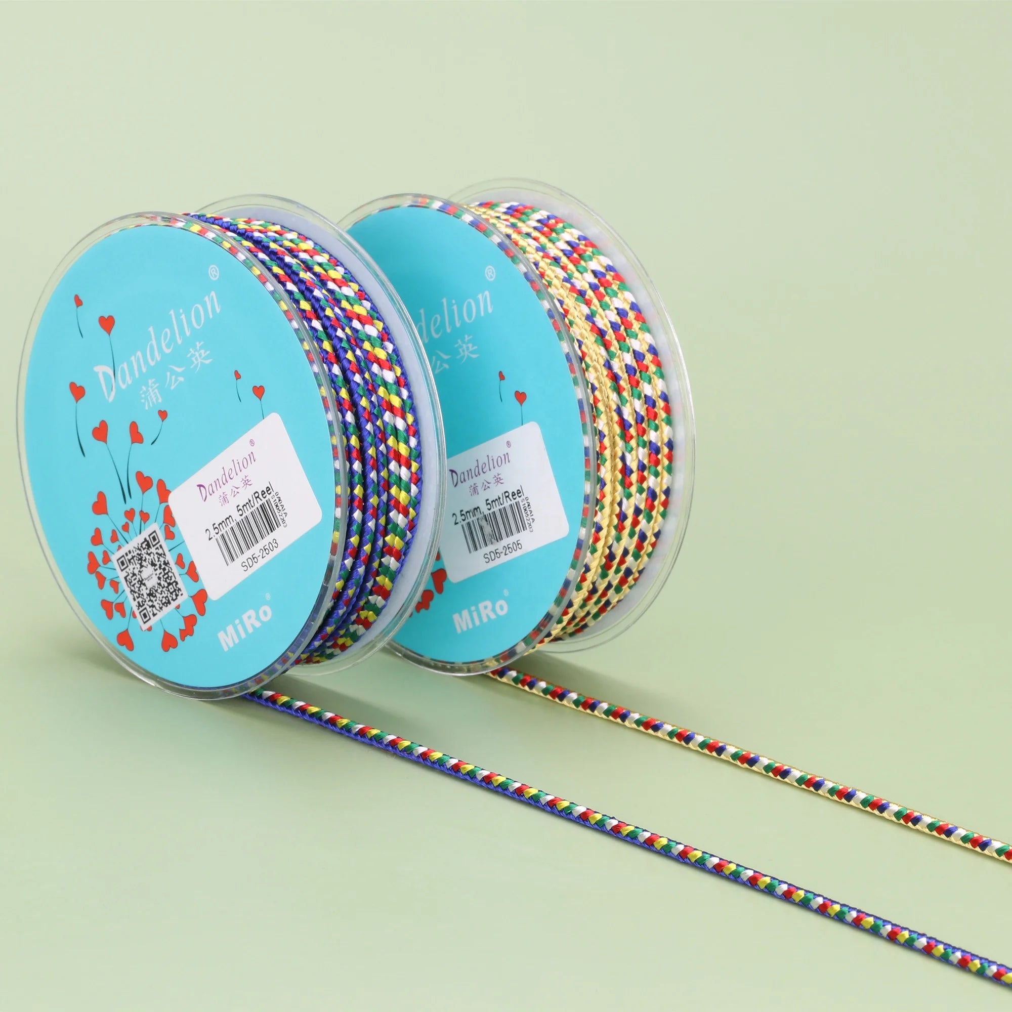 Dandelion D5 1.5~3mm Jewelry Cord Polyester Cord Jewelry Accessories Bracelet and Necklace Material Multicolored