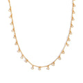 Chic Stainless Steel 18k Gold Plated with Cz Zircon Bead Beaded and Tassel Pendant Women Short Choker Necklaces Jewelry Necklace