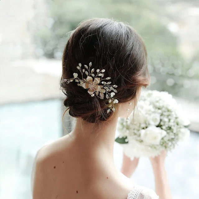 Wedding Crystal Flower Bridal Combs Bridal Hair Jewelry Rhinestone Wedding Tiara Hair Accessories Hair Decoration Regular Size