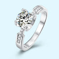 925 Sterling Silver Moissanite Finger Ring Solid Wedding Band with Heart Cut Moissanite Elegant Wedding Band for Women