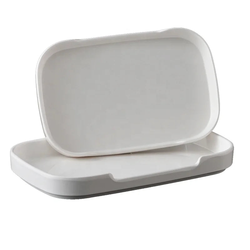 Restaurant Dinnerware Shabu Serving Food Grade BBQ Serving Rectangle Melamine Plate