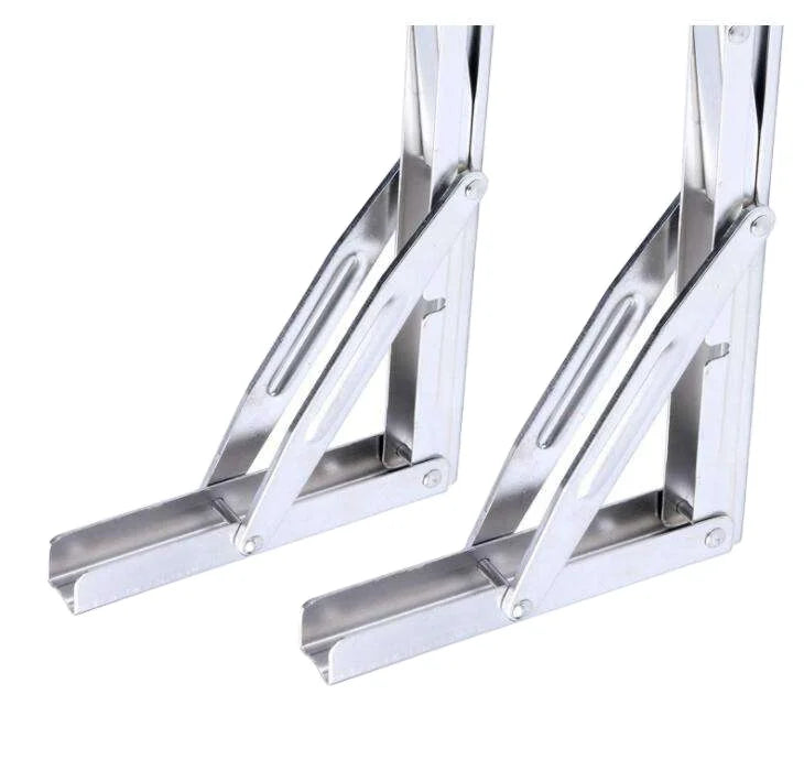 Foldable Stainless Steel Tripod Bracket - Heavy-Duty Adjustable Support Mount for Shelving/Displays (Custom Sizes | Bulk Order)