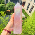 Wholesale Natural Crystal Stone Healing Crystals Tower Aura Rose Quartz Points Crystal Wand Tower for Decoration