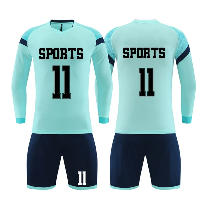 Sublimation Custom Long Sleeve Soccer Jersey Training Uniform Set Football Jersey Quick Dry Sportswear