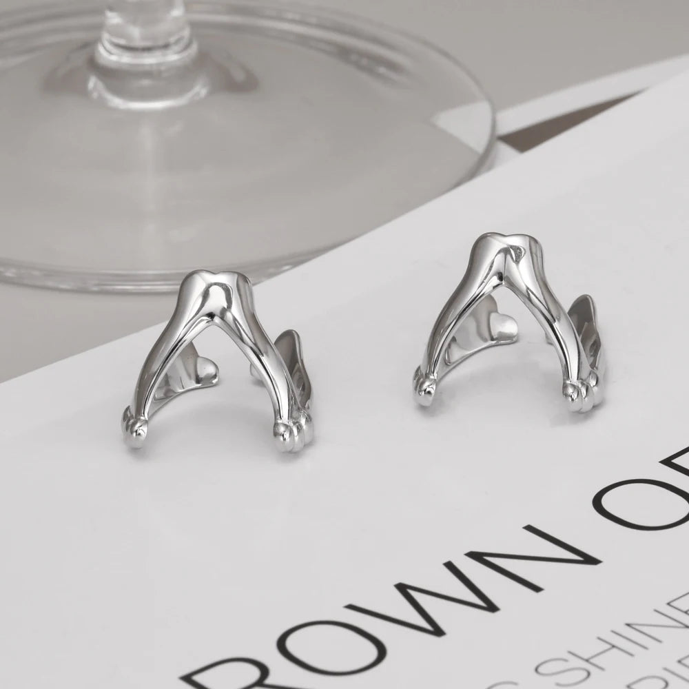 VIANRLA 925 Sterling Silver V Shape Open Adjustable Ring