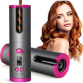 Portable Rechargeable Auto-Rotating Hair Curler Wireless LED Temperature Display Auto Curling Irons