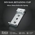 DIN Guide Rail Buckle Aluminum Installation Clip 35mm Guide Rail Fixed Installation Guide Rail Bracket Silver White