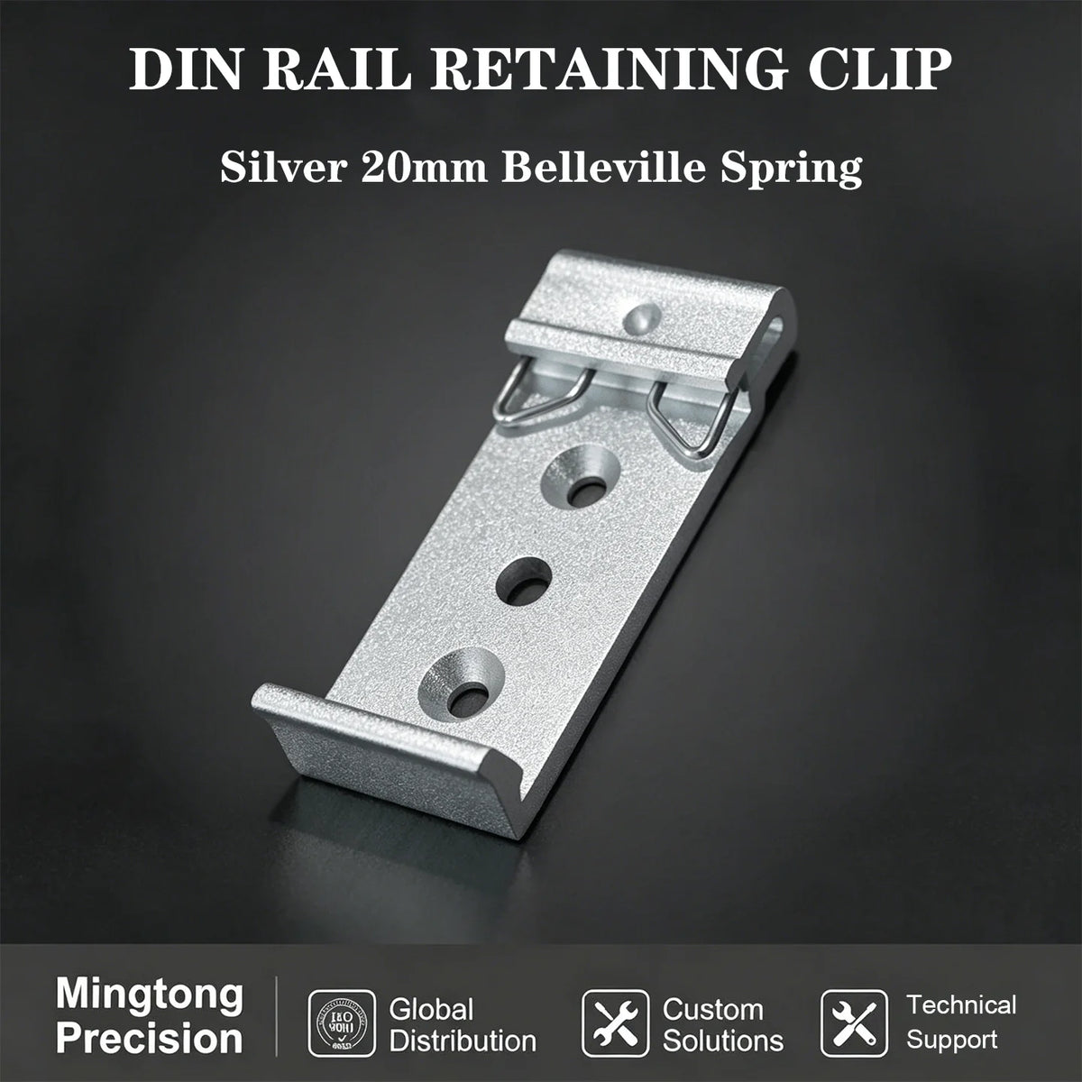 DIN Guide Rail Buckle Aluminum Installation Clip 35mm Guide Rail Fixed Installation Guide Rail Bracket Silver White