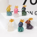 Rainbow Cute Rabbit Crystal Carving Natural Gravel Crystal Shiny Rabbit for Home Office Car Decoration Crafts Gift