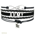 Factory Custom Made Personalized Army Bangles Army Wife Mom Bracelet for Women