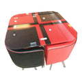 Lacquered Temper Glass Table Top Modern PP+Fabric Chairs Low Seating Dining Table Sets Restaurant Furniture 4/6 Seater