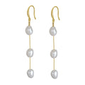 RINNTIN BGPE12 Handmade 925 Sterling Silver Earring with Irregular Real Cultured Baroque Pearl for Women