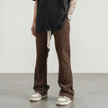 Custom Design OEM Flared Trousers Wholesale Joggers Cotton Elastic Waist Drawstring Casual Baggy Flare Pants