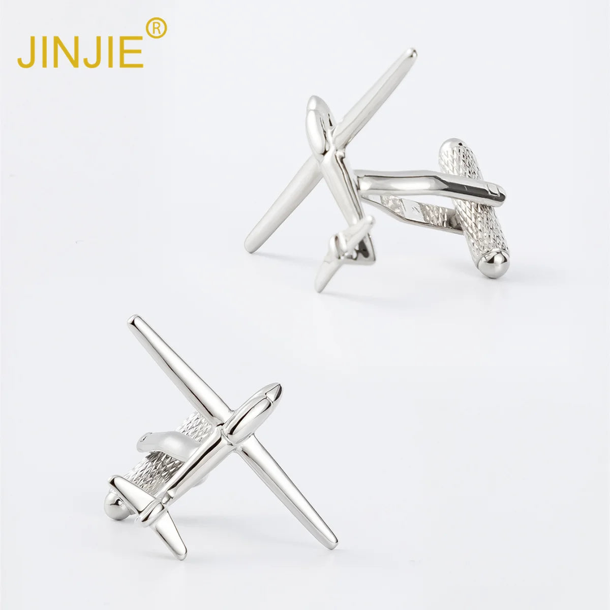 2024 Fashion Men Accessories Gold Plated Brass Aviation Plane Cufflinks for Men Shirt