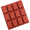 HY Soap Mould Biscuit Cookie Baking Pan 12 Holes Rectangle Shaped Silicone Mold Fondant Chocolate Mold