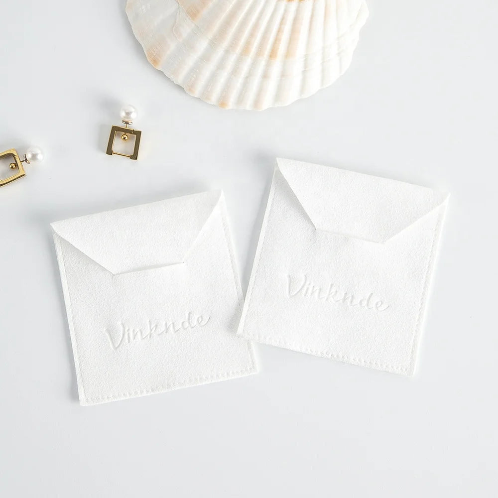 Wholesale 7.5x7.5 cm Microfiber Suede Jewelry Packaging Pouch New Design Factory Custom Logo for Earrings Necklace Bracelet