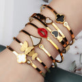 Limited Time Sale Women's Gold Plated Stainless Steel Bracelet Multiple Patterns-Heart Chic Fashion Charm Jewelry Accessories