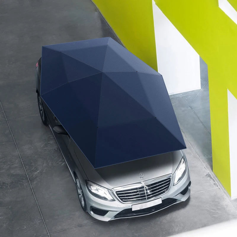 FEAMONT Semi-Automatic Car Cover with Windproof Feature Sunshade Car Umbrella Shade