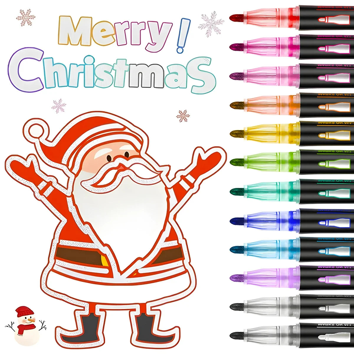 Custom 12 Color Double Line Outline Pen Graffiti Drawing Color Marker Student Hand Pen Marker Flash Highlighter Pen MegaBDM